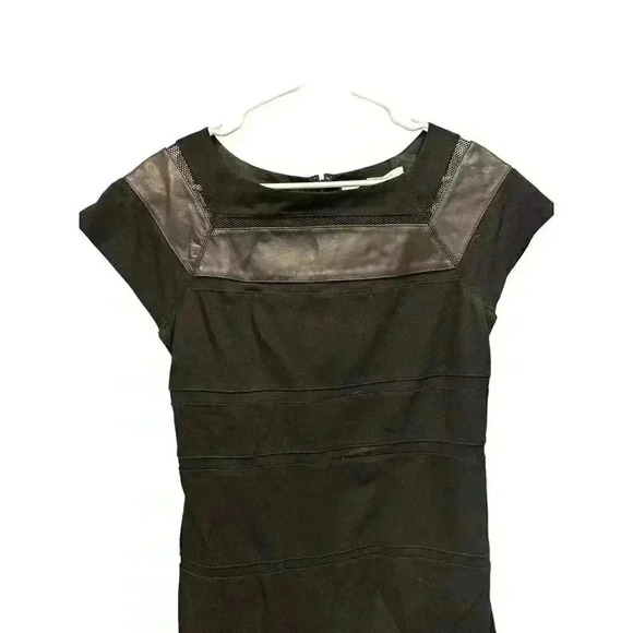 - Diane Von Fustenberg Novi Dress With Leather and Mesh Details Size 8, Pr… - Picture 4 of 7